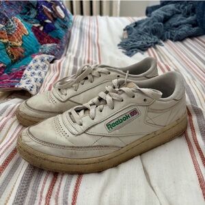 Reebok Cream and Green Sneakers